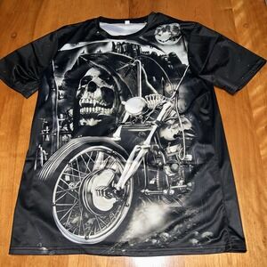 Grim Reaper Motorcycle Skull Shirt Mens Size 2XL